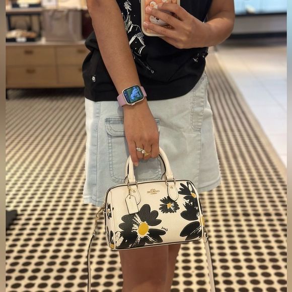 NWT Coach Mini Rowan Crossbody Bag With Floral Print - Picture 8 of 9